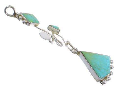 Turquoise And Silver Slide Southwest Pendant WX57876